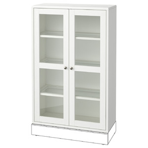 HAVSTA Glass-door cabinet, white, 81x35x123 cm