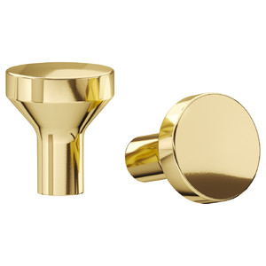 BAGGANÄS Knob, brass-colour, 21 mm, 2 pack