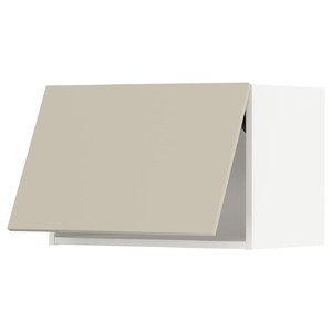 METOD Wall cabinet horizontal w push-open, white/Havstorp beige, 60x40 cm