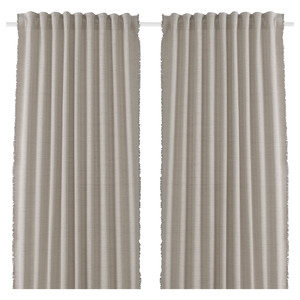 VÄXELBRUK Room darkening curtains, 1 pair, grey, 140x300 cm