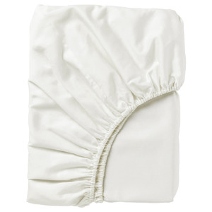 NATTJASMIN Fitted sheet, white, 180x200 cm