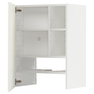 METOD Wall cb f extr hood w shlf/door, white/Havstorp beige, 60x80 cm