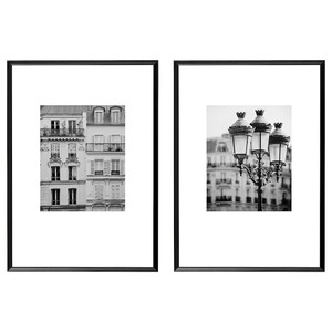 KNOPPÄNG Picture with frame set, black-white, 50x70 cm, 2 pack