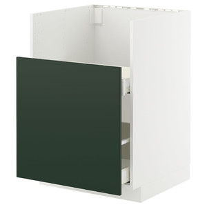 METOD / MAXIMERA Base cab f TALLSJÖN sink, white/Havstorp deep green, 60x60 cm