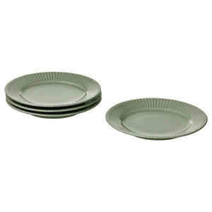 STRIMMIG Side plate, stoneware pale grey-green, 21 cm