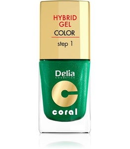 Delia Cosmetics Coral Hybrid Gel Nail Polish No. 10 Metallic Green 11ml