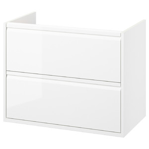 ÄNGSJÖN Wash-stand with drawers, high-gloss white, 80x48x63 cm