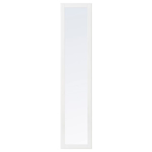 TYSSEDAL Door with hinges, white, mirror glass, 50x195 cm