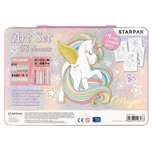 Kids Art Creative Case Stationery Set 68pcs Unicorn