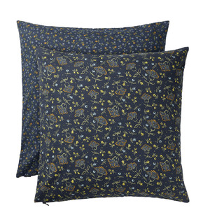 SVÄRDTÅG Cushion cover, dark blue/floral pattern, 50x50 cm