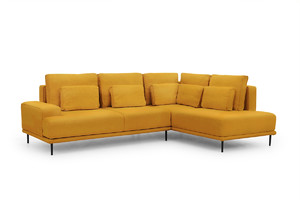 Corner Sofa-Bed Right Nicole L Salvador 10/mustard, black legs