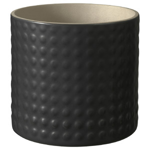 CHIAFRÖN Plant pot, in/outdoor black, 12 cm