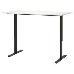 TROTTEN Desk sit/stand, white/anthracite, 160x80 cm