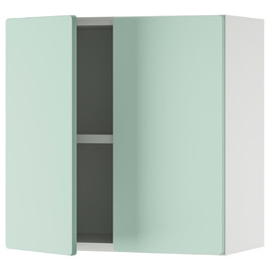 SMÅSTAD Wall cabinet, white light green/with 1 shelf, 60x32x60 cm