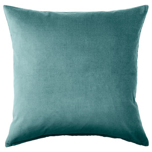 SANELA Cushion cover, dark grey-turquoise, 65x65 cm