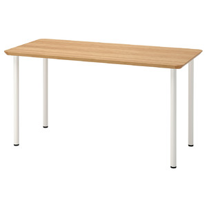 ANFALLARE / ADILS Desk, bamboo/white, 140x65 cm