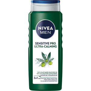 Nivea Men Shower Gel Body, Face, Hair Sensitive Pro Ultra-Calming Vegan 500ml