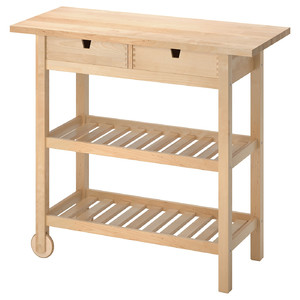 FÖRHÖJA Kitchen trolley, birch, 100x43 cm