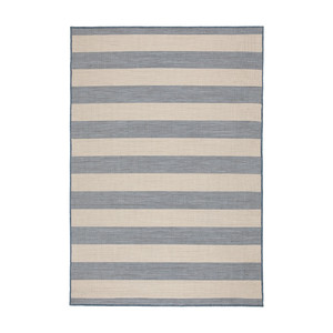 VRENSTED Rug flatwoven, in/outdoor, beige, light blue, 133x195 cm