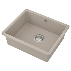KILSVIKEN Inset sink, 1 bowl, grey/beige quartz composite, 56x46 cm