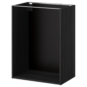 METOD Base cabinet frame, black, 60x37x80 cm