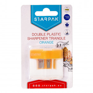 Starpak Double Plastic Sharpener Triangle, orange