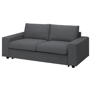 VIMLE 2-seat sofa-bed, with wide armrests/Hallarp grey