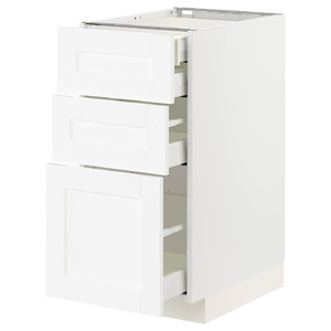 METOD / MAXIMERA Base cb 3 frnts/2 low/1 md/1 hi drw, white Enköping/white wood effect, 40x60 cm