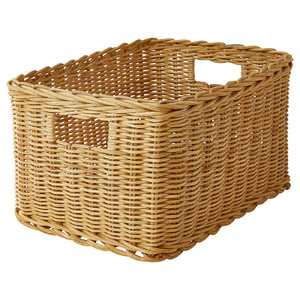 TRUMMIS Basket, handmade rattan, 25x35x20 cm