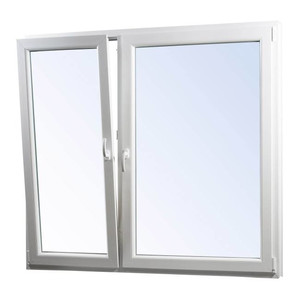 Tilt and Turn/Casement Window PVC Triple-Pane 1465 x 1435 mm, asymmetrical, left, white