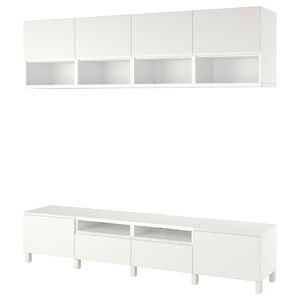 BESTÅ TV storage combination, white/Västerviken/Stubbarp white, 240x42x230 cm