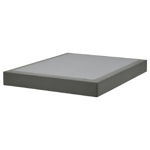 LYNGÖR Sprung mattress base, dark grey, 140x200 cm