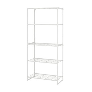 JOSTEIN Shelving unit, in/outdoor/wire white, 81x40x180 cm