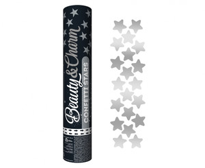 Confetti Party Popper Silver Stars 30cm