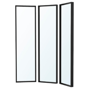 NISSEDAL Mirror combination, black, 130x150 cm