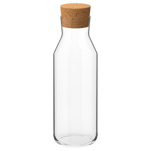 IKEA 365+ Carafe with stopper, clear glass, cork, 1 l
