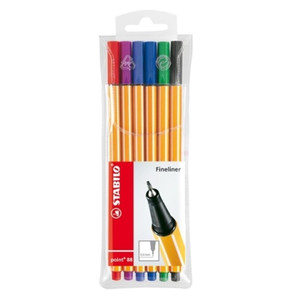 Stabilo Point 88 Fineliners 88/6 Set of 6 Colours