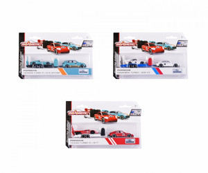 Majorette Porsche Edition Car with Trailer 1pc, assorted, 3+