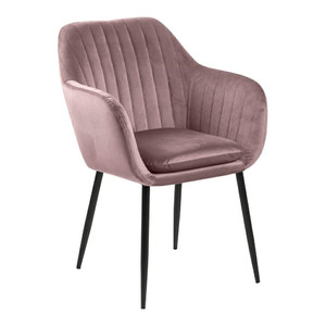 Upholstered Chair Emilia Velvet, dusty rose/black