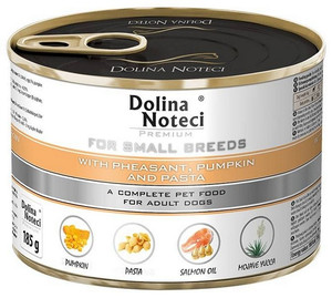 Dolina Noteci Premium Dog Wet Food for Small Breeds Adult with Pheasant, Pumpkin & Pasta 185g