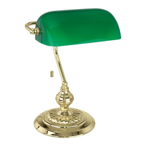 Table Lamp Banker 1 x E27, gold-green