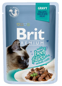 Brit Premium Cat Fillets with Beef in Gravy 85g