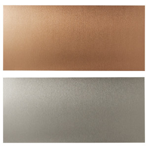 LYSEKIL Wall panel, double sided brushed copper effect/stainless steel, 119.6x55 cm