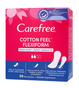 Carefree Cotton Flexiform Pantyliners Fresh Scent 56 Pack