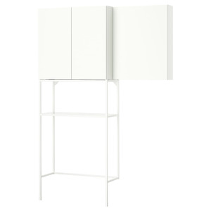 ENHET Storage combination, white, 140x32x204 cm