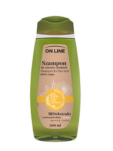 On Line From Plants With Love Shampoo for Fine Hair Green Tea + Arnica Vegan 92% Natural 500ml