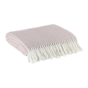 Blanket 180 x 220 cm, pink/light beige