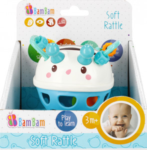 Bam Bam Baby Rattle 1pc, assorted colours, 6m+