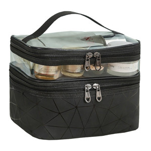Cosmetic Bag, multi-level, black