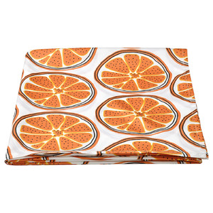 TORVFLY Tablecloth, patterned/off-white orange, 145x240 cm